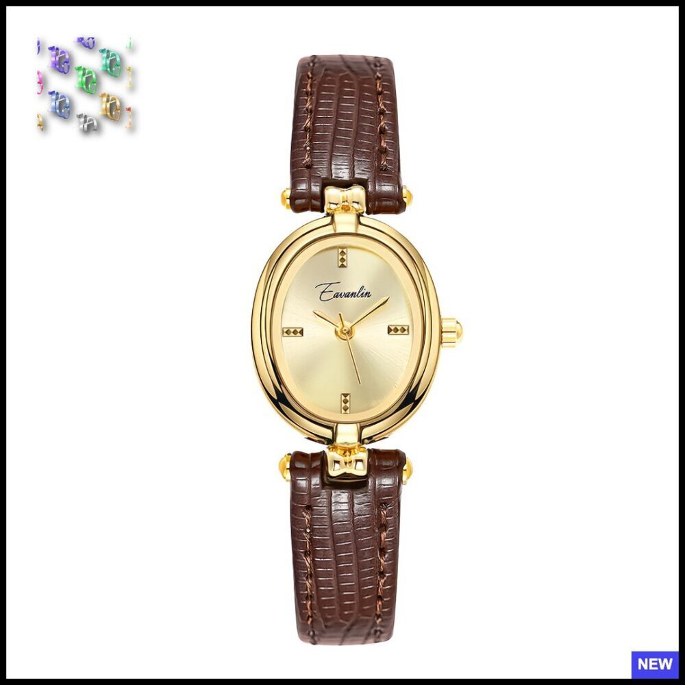 Vintage Oval Watch Minimalist Elegant Casual Leather Band Waterproof Ladies